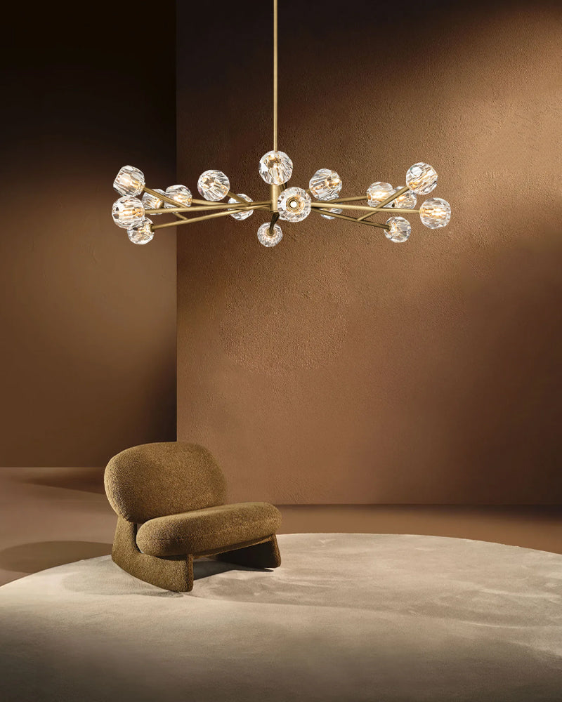 Modern Crystal Pendant Cluster Lighting with Adjustable Cord for Handing Lighting Fixture Modern Pendant lamp