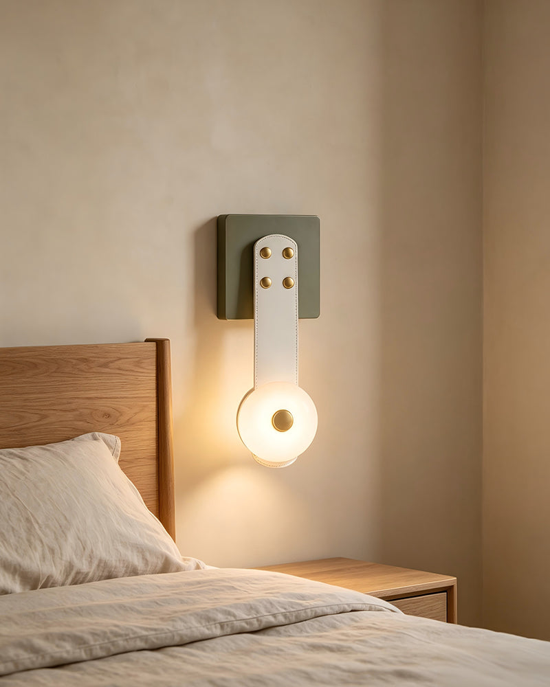Round & Linear Alabaster Wall Sconce - Natural Spanish Alabaster, Serene Matte, Custom Finishes - Bedrooms, Hallways & Bathrooms