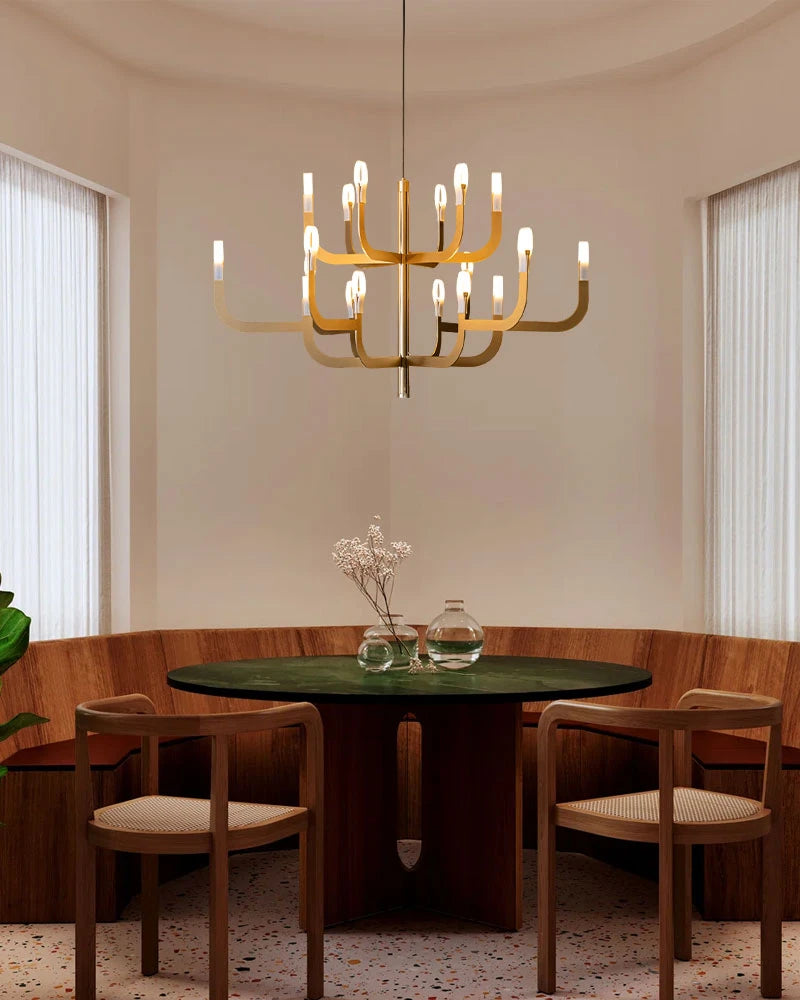 LightsStory Series Candlestick Design Chandelier with LED Lights for Dining rooms and Living Rooms American chandelier