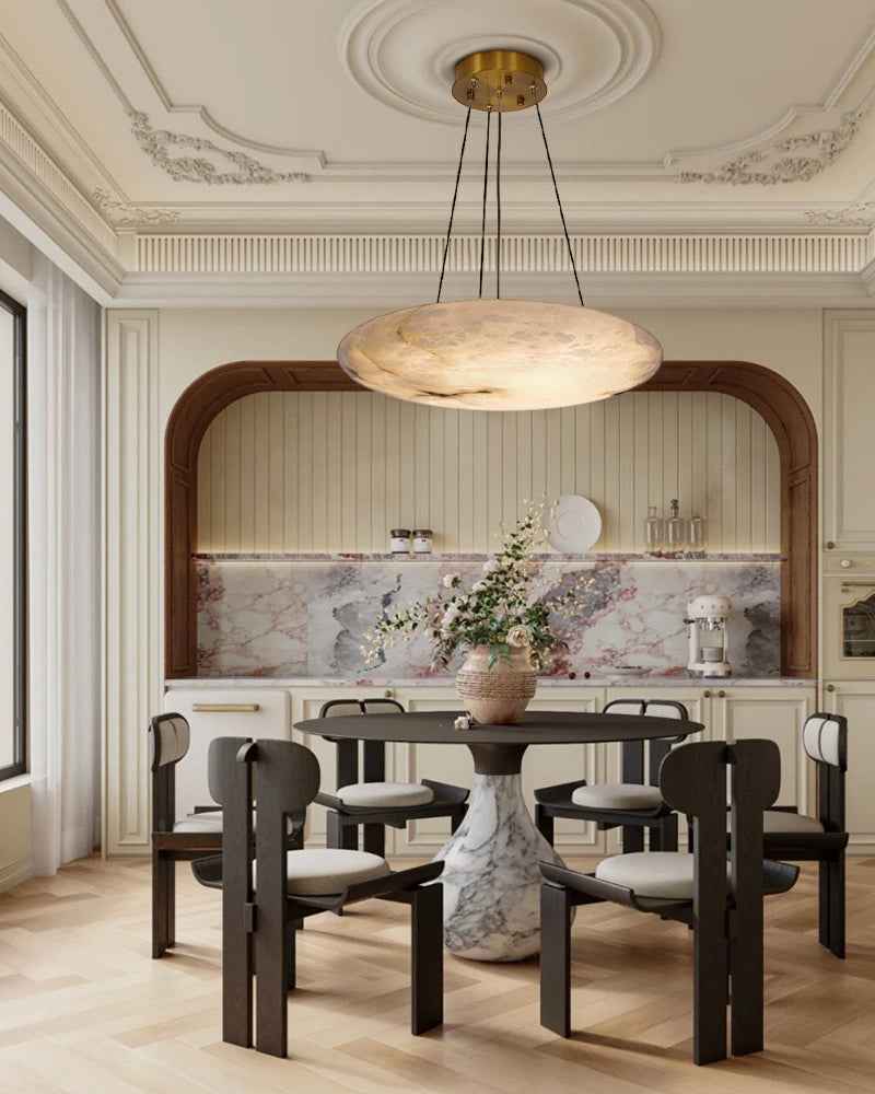 LightsStory Alabaster Oval Chandelier - Heritage Brass - Statement
