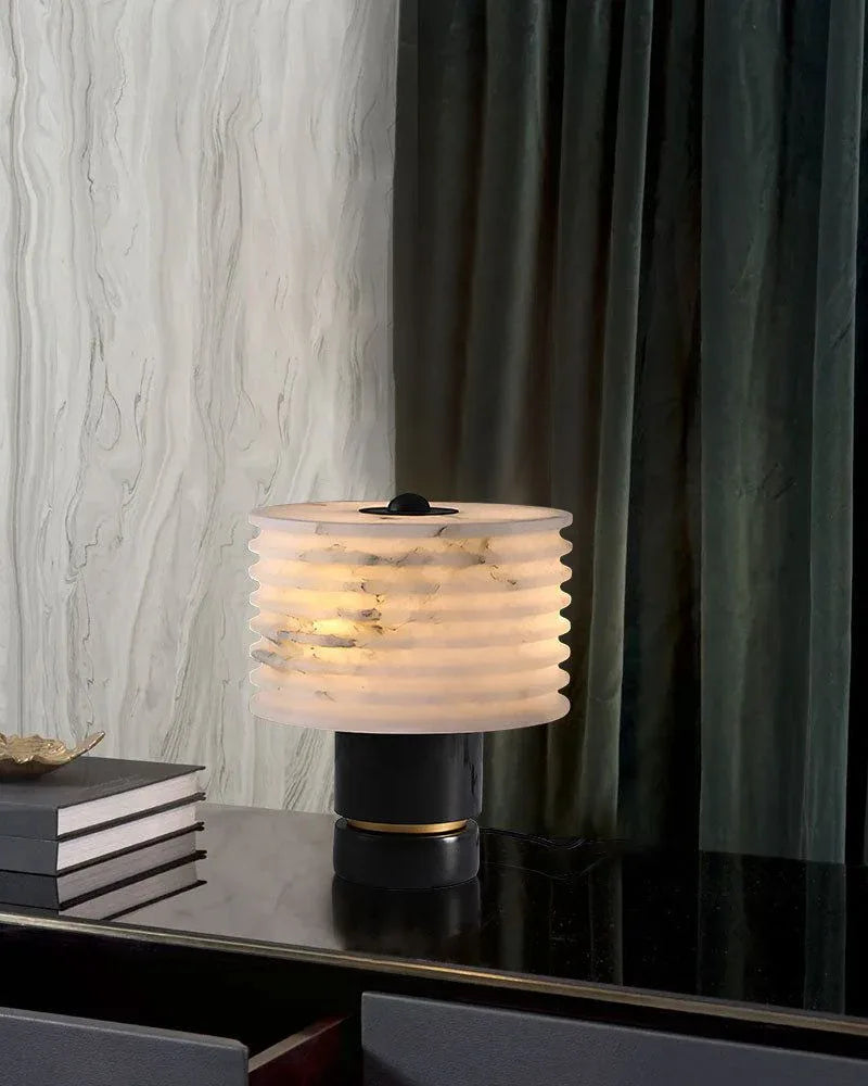 Elegant Lighting G9 Cloud Stone Alabaster Table Lamp Wide D10" & D11" 15W Vintage Simple Table Lamp