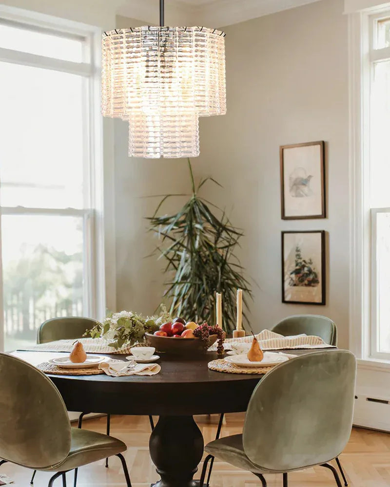 Sirene Smoke Ridged Glass Round Chandeliers Wide 41" 59" for Foyer Hotel Porject American chandelier