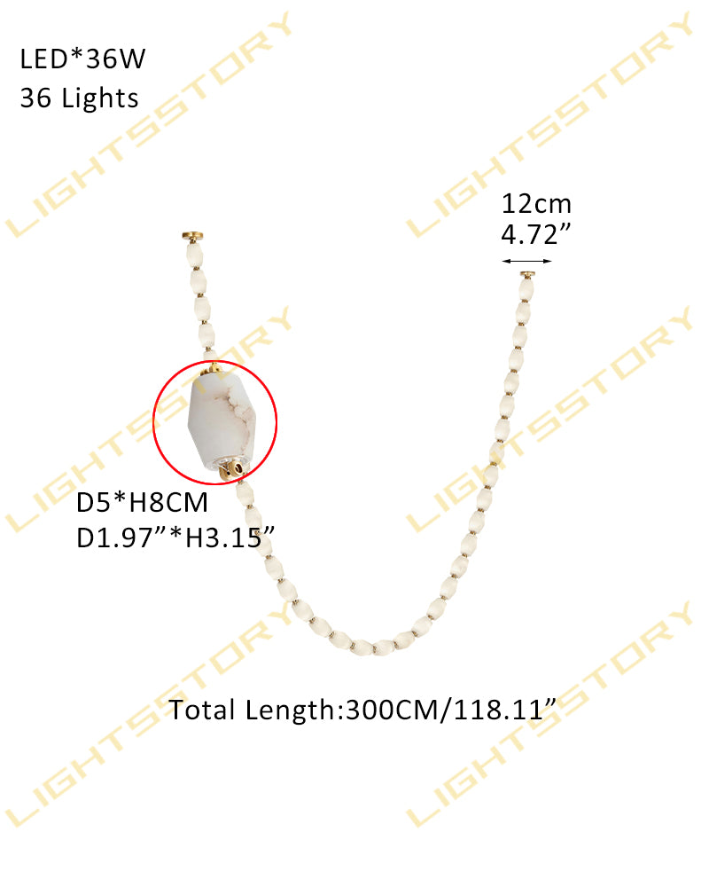 Clairval Series Geometric Chandelier | Linear LED Solid Brass Connectors and Integrated LED Modules, Natural Brass finish for Kitchen Islands and Dining Rooms 36-light-D5*H300CM D1.97"*H118.11" Brass American chandelier