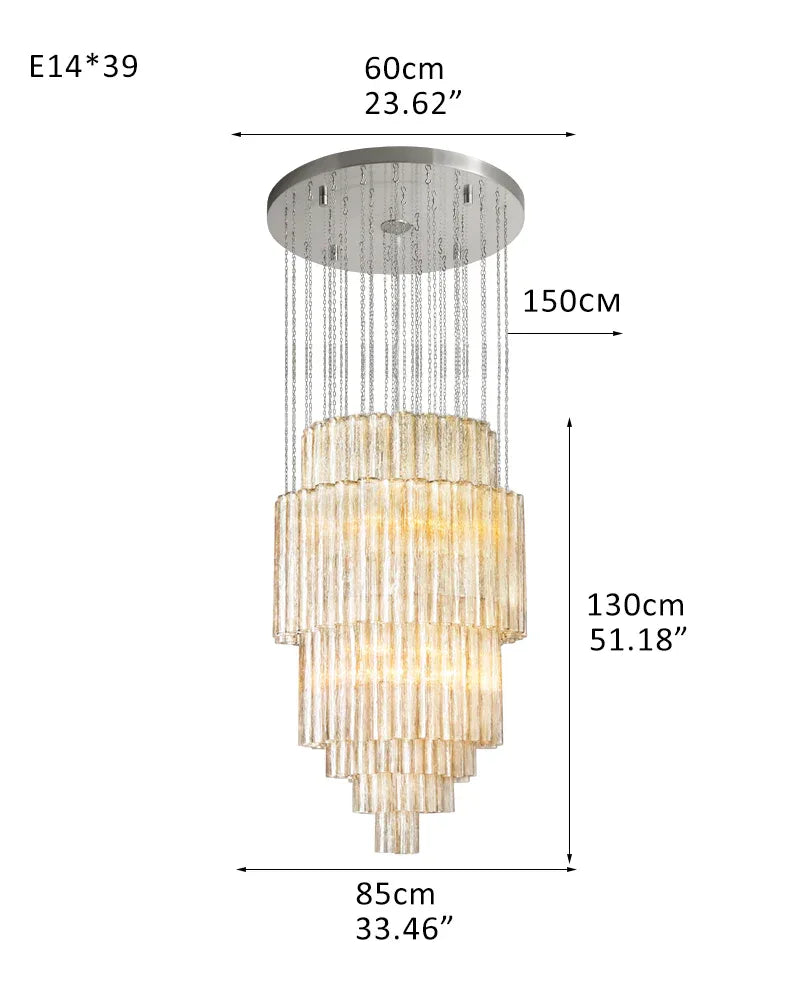 Irena Multi-Tier Round Chandelier – Modern Elegance for Grand Spaces 6-tier-D85*H130CM D33.46“*H51.18" Silver American chandelier