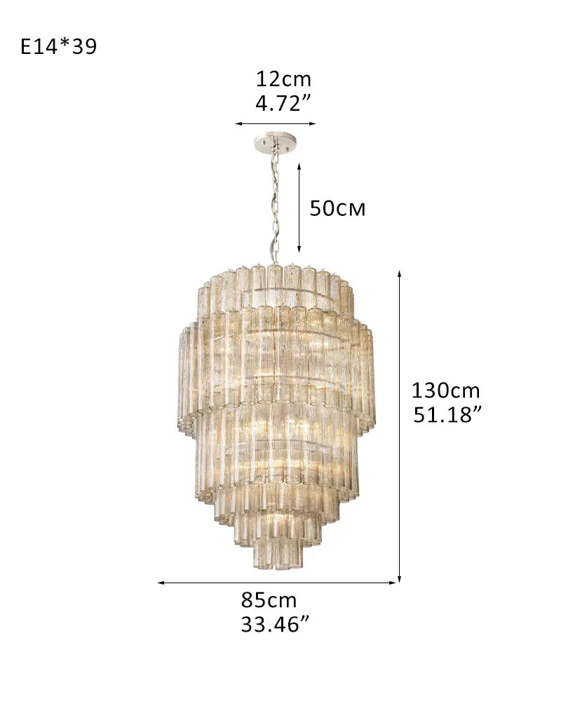 Irena Multi-Tier Round Chandelier – Modern Elegance for Grand Spaces 6-tier-D85*H130CM D33.46“*H51.18" Gold American chandelier