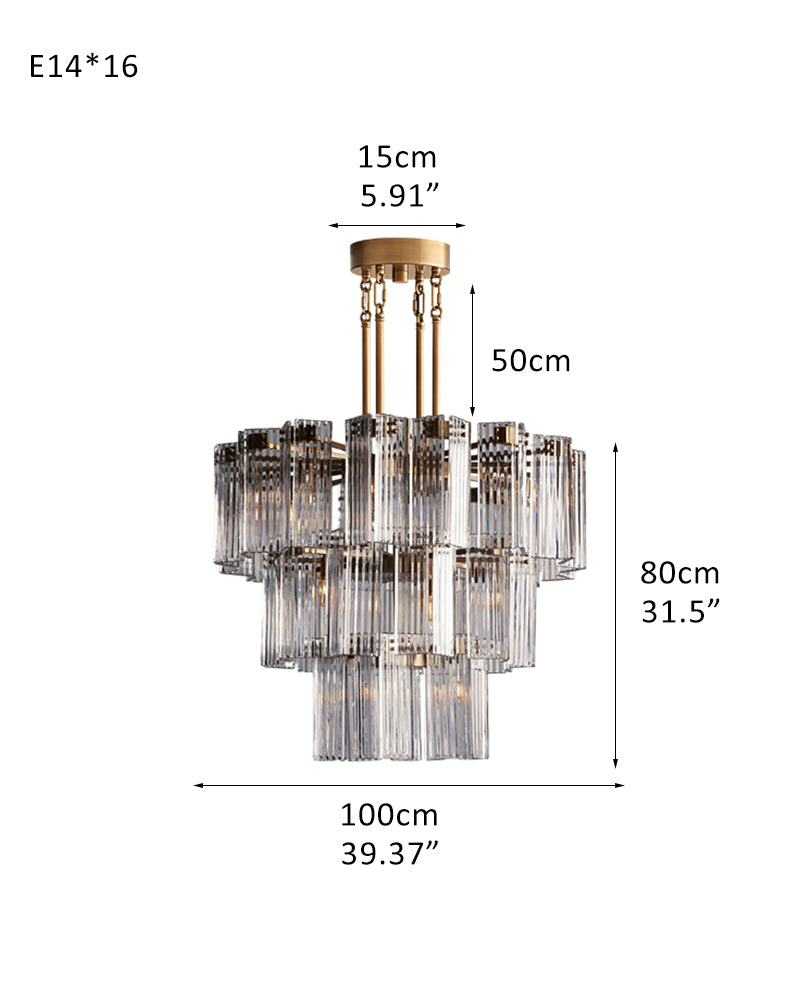 fluted glass chandelier