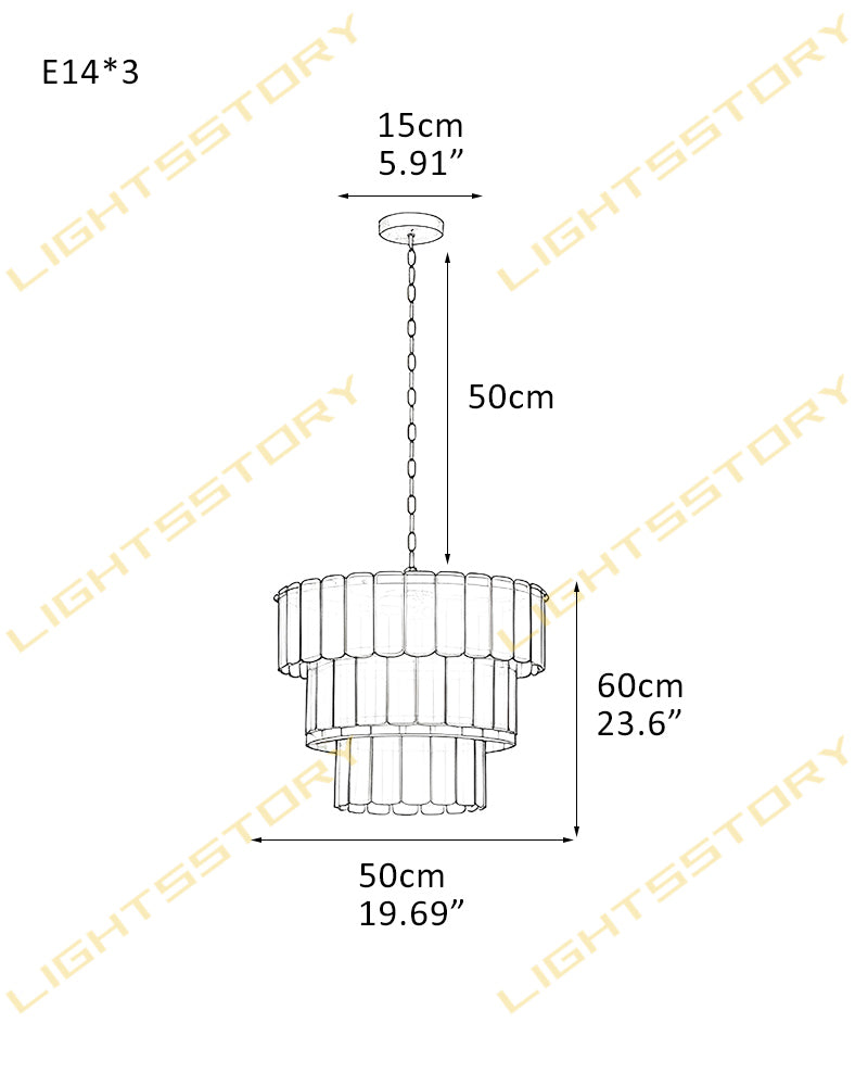 LightsStory Bespoke Round Chandelier - Amber Glass - LightsStory Chandeliers & Crystal Lighting - USA