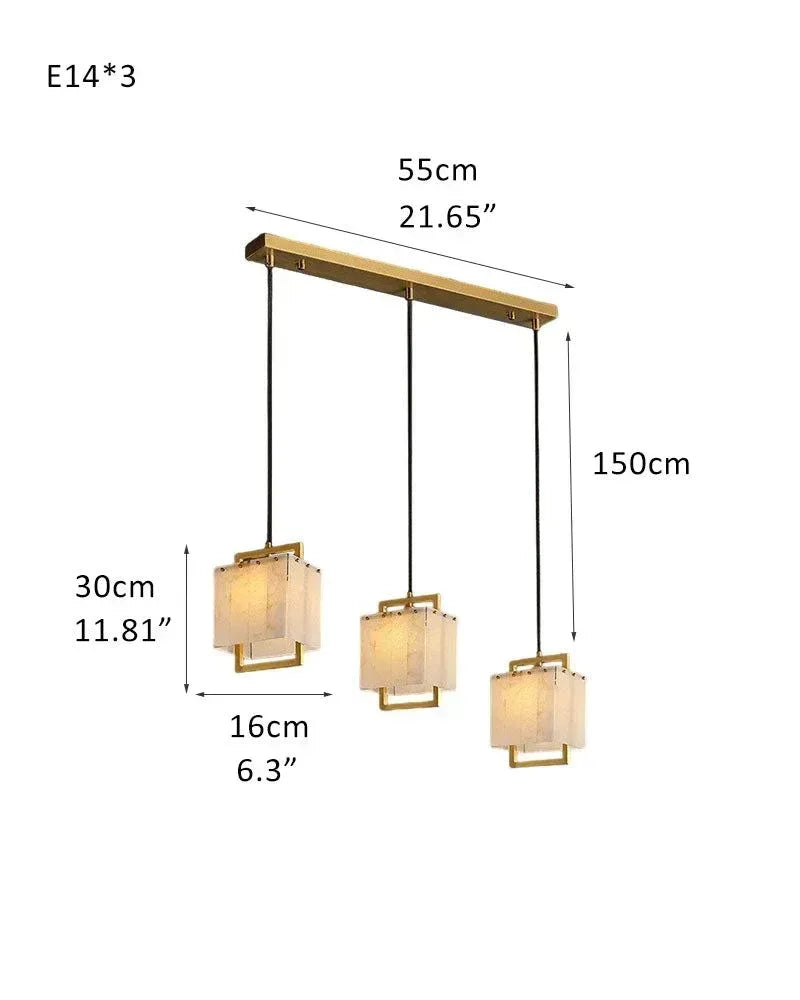 24-Light Cluster Ceiling Pendant Lamps in Adjustable Cable for American foyer 3-Light-D16*H30CM D6.3*H11.81" White + Brass Modern Pendant lamp