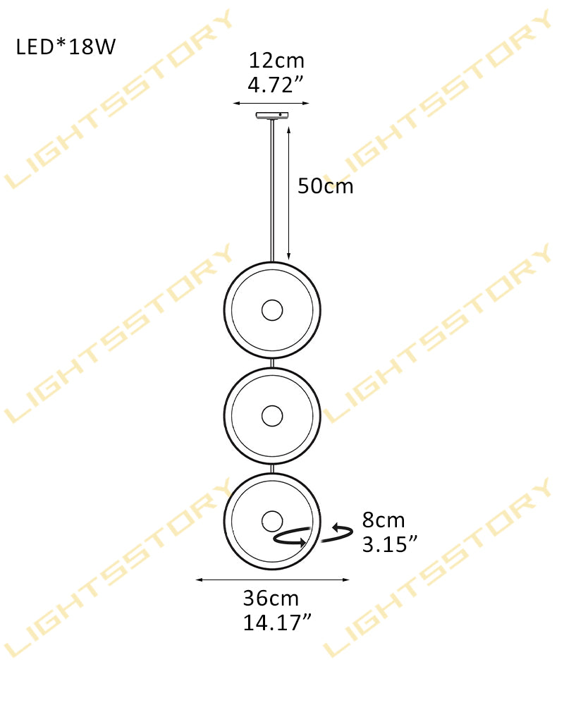 Lausanne Series Geometric Chandelier | Rotatable Alabaster Hand-selected natural alabaster diffusers with sleek metal rods, Sleek metal finish for Kitchen islands, entryways, and dining rooms 3 light-D36*H8CM D14.17"*H3.15" Modern Pendant lamp