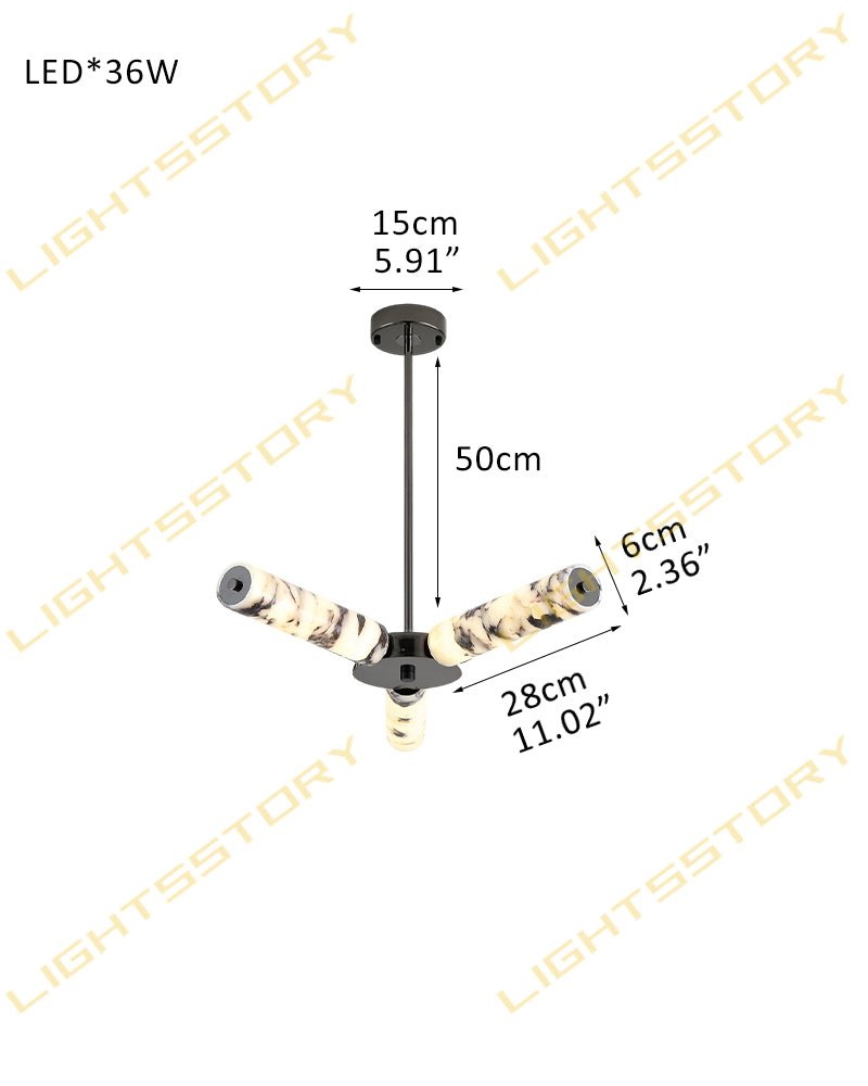 Modern Luxury LED Marble Linear Suspension Light Wide 36" 48" 60" for Kitchen Island 3 light-L45*H6CM L17.72"*H2.36" Black + White Luxury Modern Chandelier