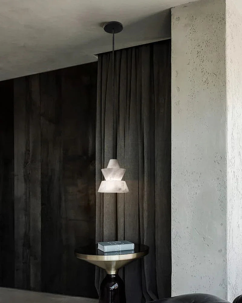 Brianna Alabaster Dining Table Pendant Modern Stacked Conical Pendant Light Modern Pendant lamp