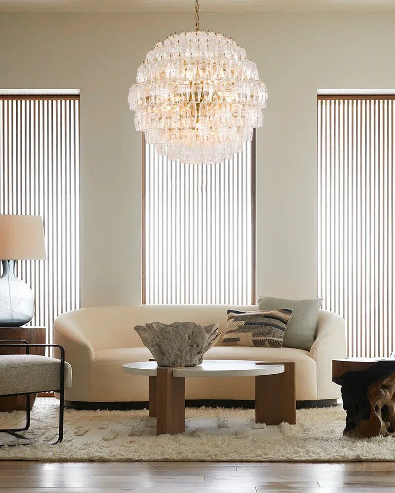 Modern Murano Hand Blown Glass Tier Drum Chandelier for Dining Room Luxury Modern Chandelier