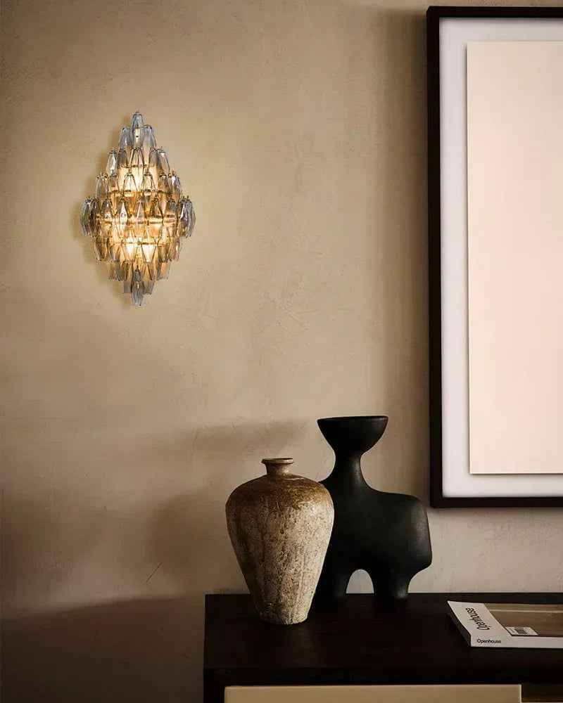 Vanity Lighting Bar Bathroom Wall Light Fixture 12" | Purple Blown Tier Glass Shade American Vintage chandelier lamp