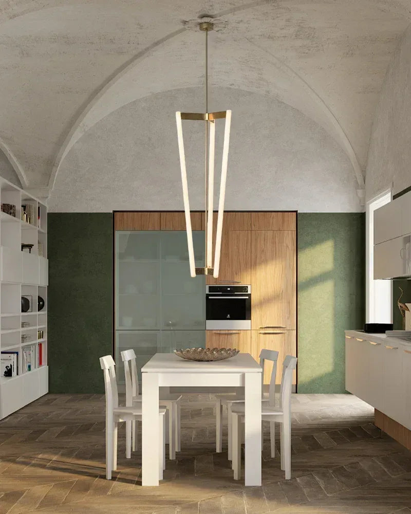 Stainless titanium Gold with Acrylic Minimalist vintage Pipeline Chandelier for kitchen island living room Modern Pendant lamp