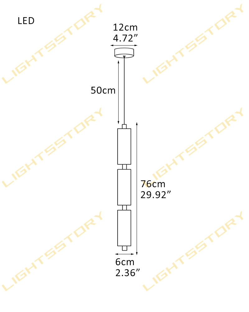 Alabaster cylinder cluster pendant light with three lights, 29.92 inches long and 2.36 inches wide.