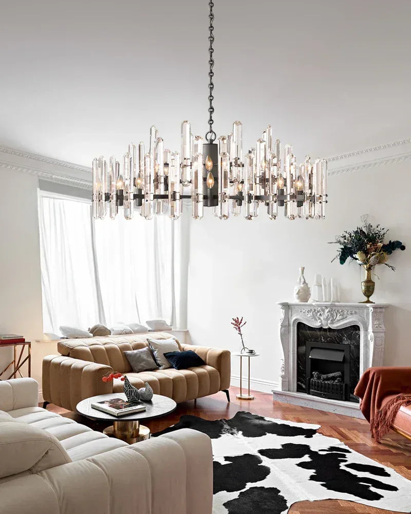 American light luxury Copper Candle Crystal Round Bonnington Chandelier 25“34”40" | 12/15/18-light American chandelier