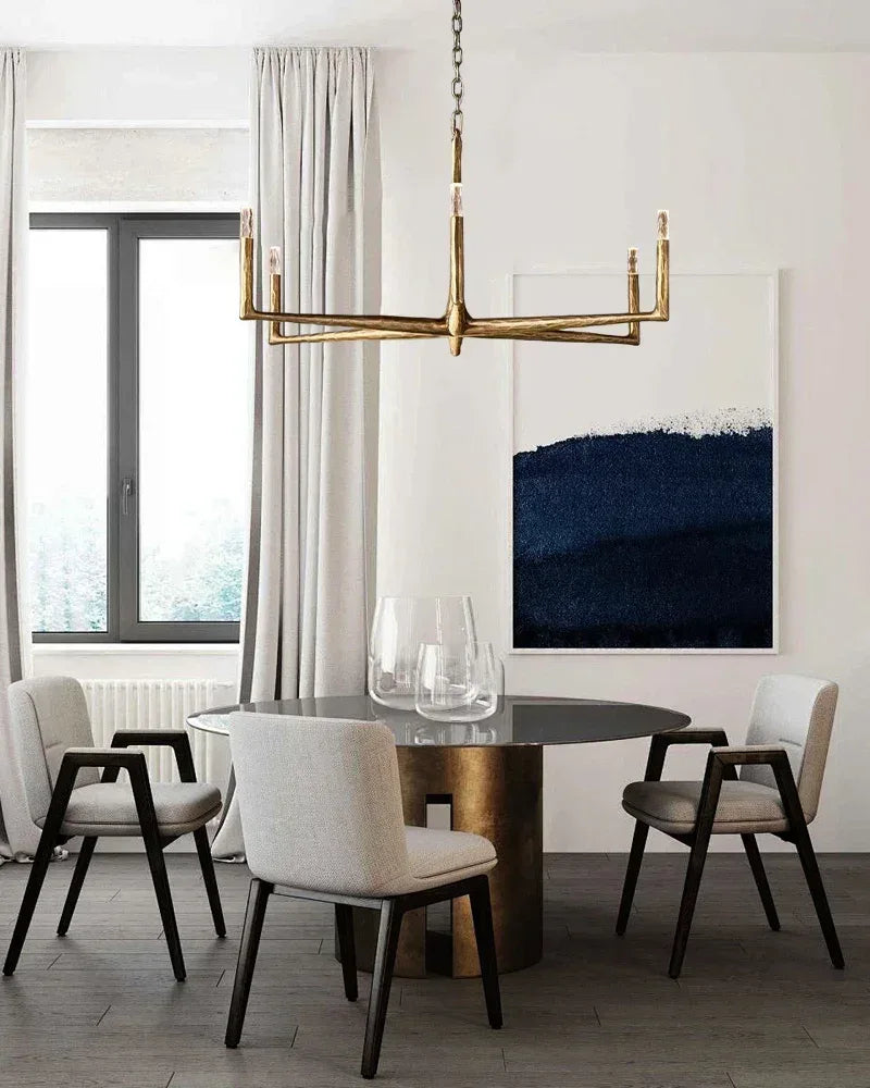 Thod Hand-Forged Iron Linear Chandeliers Black Wide 54" 72" 95" for Dining table American Vintage chandelier lamp