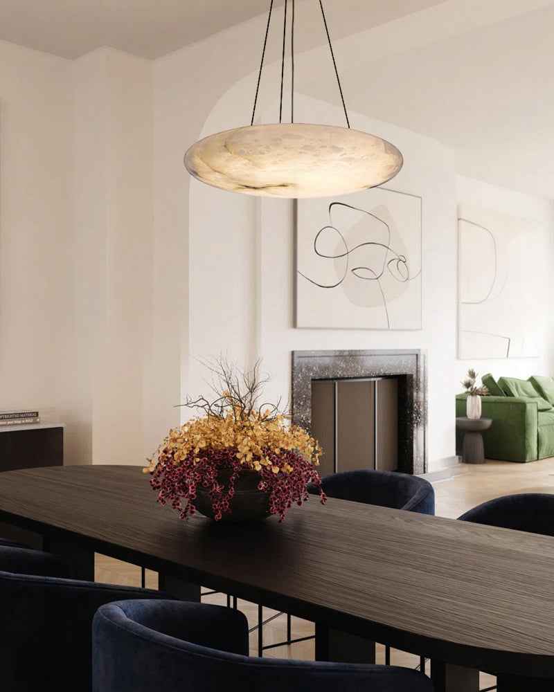 LightsStory Alabaster Oval Chandelier - Heritage Brass - Statement