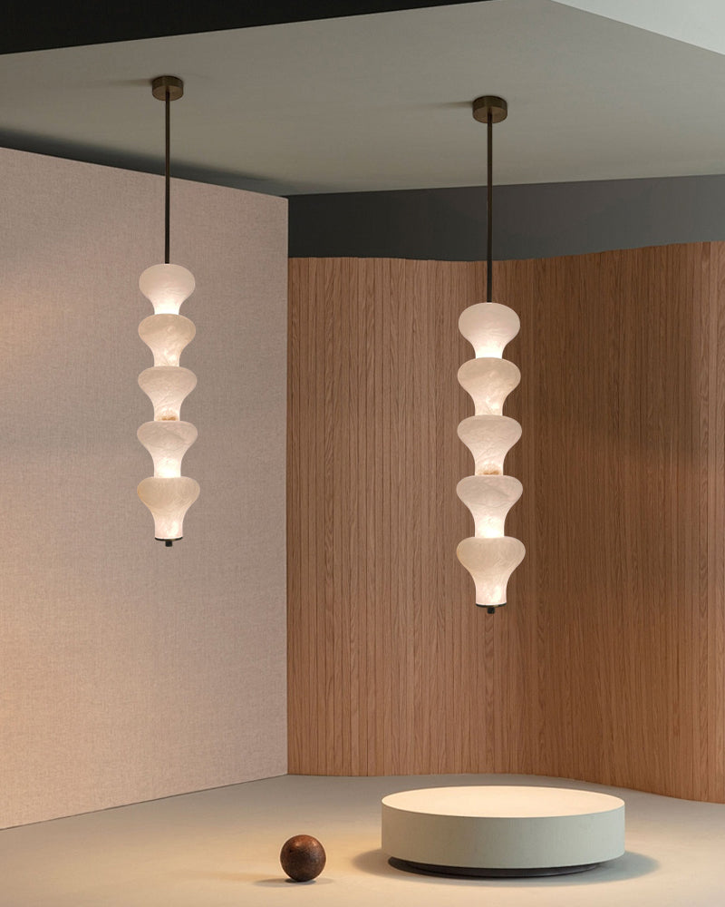 Modorn Sculptural Alabaster Pendant Light with 5 Light Cluster Design for Kitchen Island Modern Pendant lamp