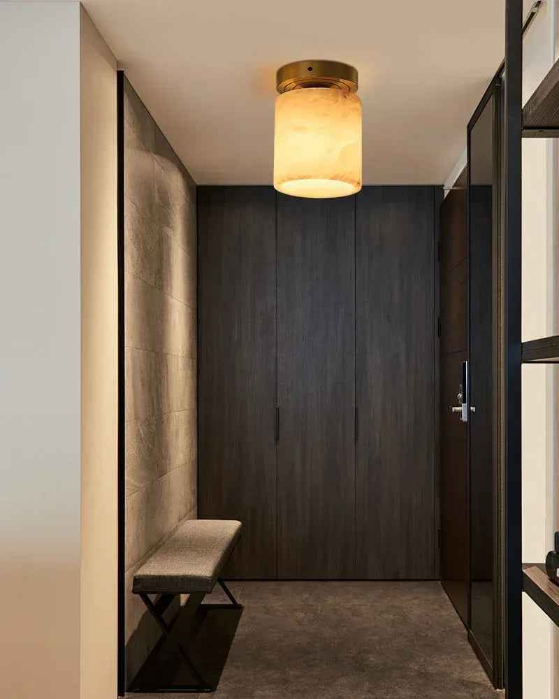 Round/Square Marble Raised Surface Mount Ceiling Light Fixtures Wide 4" for bedroom Flush Mounted Ceiling Lamp