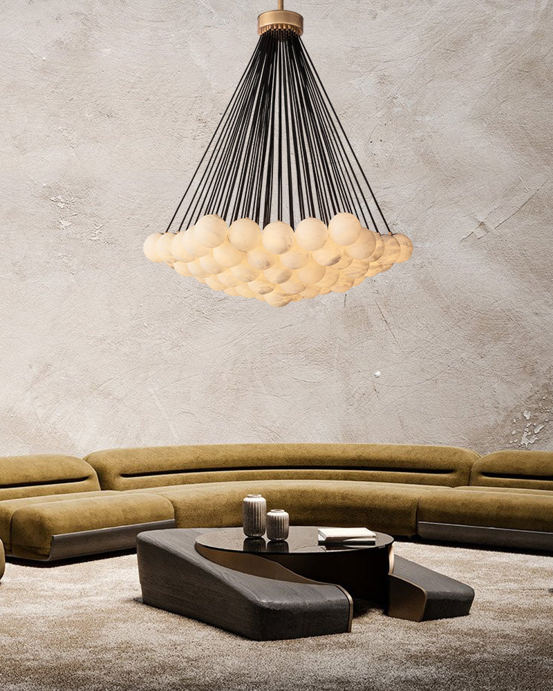 giant chandelier | cluster globe marble