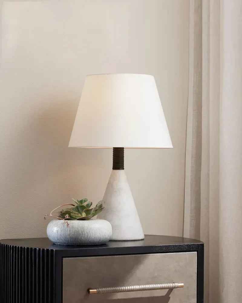 Ciccio Series Geometric Table Lamp | Drum Silhouette Natural Alabaster and Brass, Polished Brass finish for Living rooms, bedrooms, and home offices Vintage table lamp