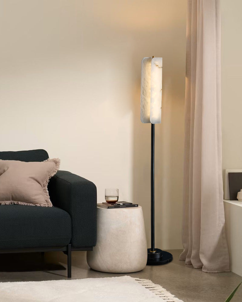 Nordic Marble Unique Design LED Modern White Stone High Standing Floor Lamps Height 59" Modern Art Design Floor Lamp