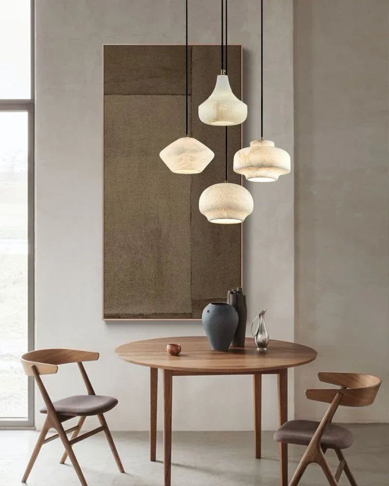 Modern Simple White Natural Alabaster Dimming Pendant lamp for Home decor Modern Pendant lamp