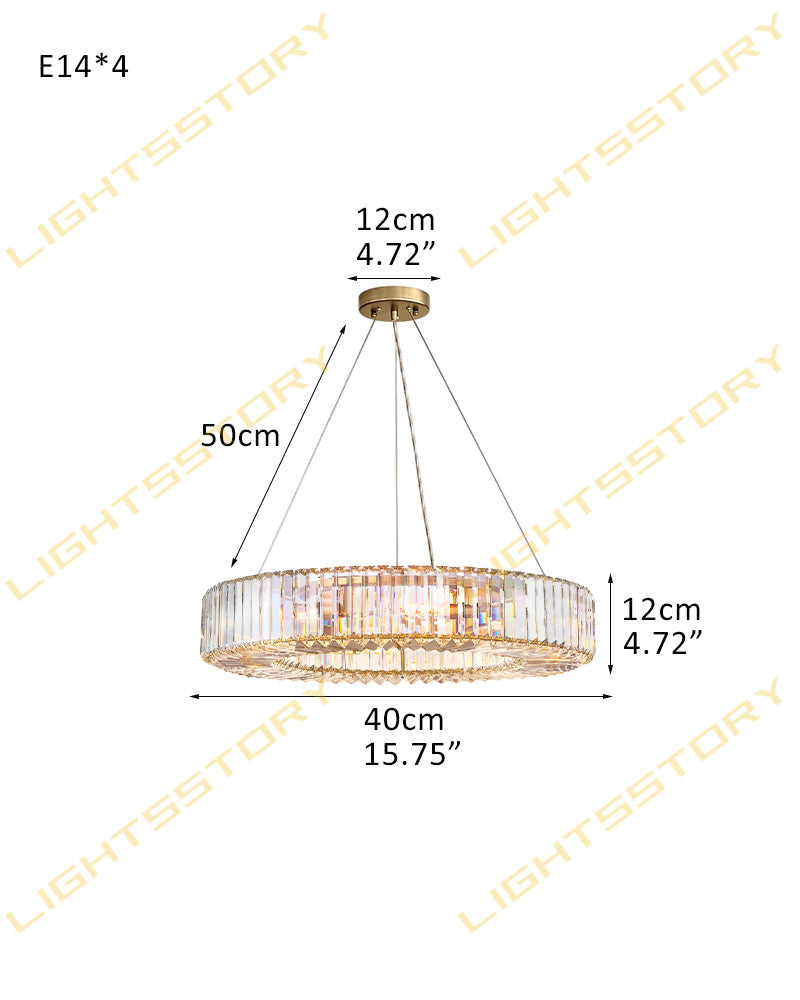 LightsStory K9 Crystal Ring Chandelier - Luxury 1 to 2 Tiers