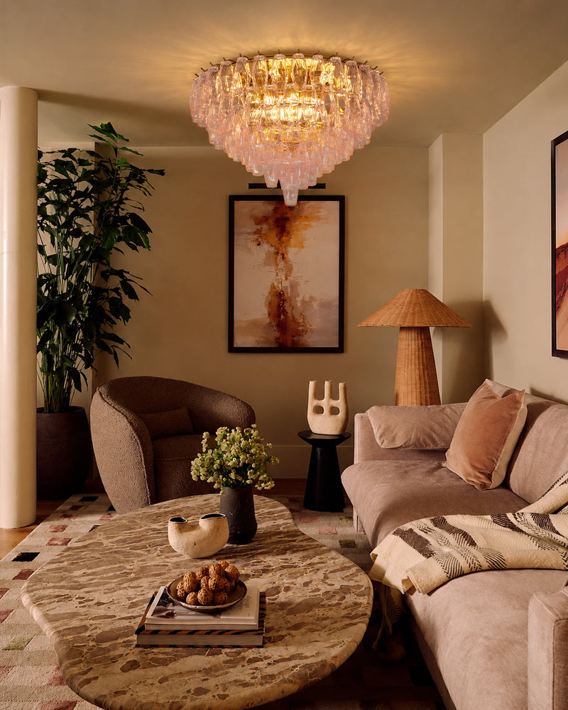 LightsStory Murano Glass Round Ceiling Light - Statement Multi-Tier