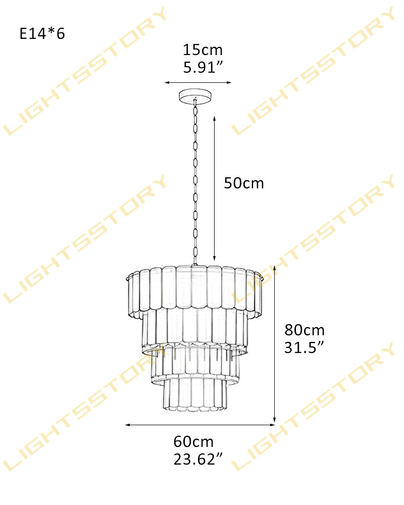 LightsStory Bespoke Round Chandelier - Amber Glass - LightsStory Chandeliers & Crystal Lighting - USA