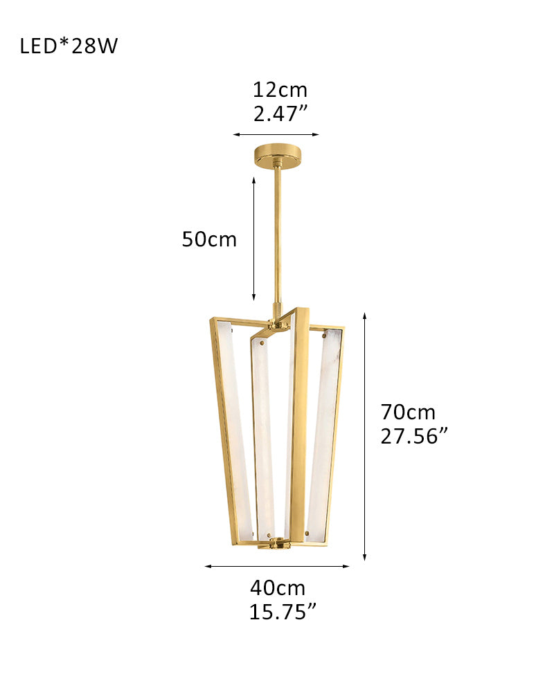 3/4 Lights Modern Edgemere LED Alabaster Pendants Light Wide 11" 16" in Brass/Black Finish