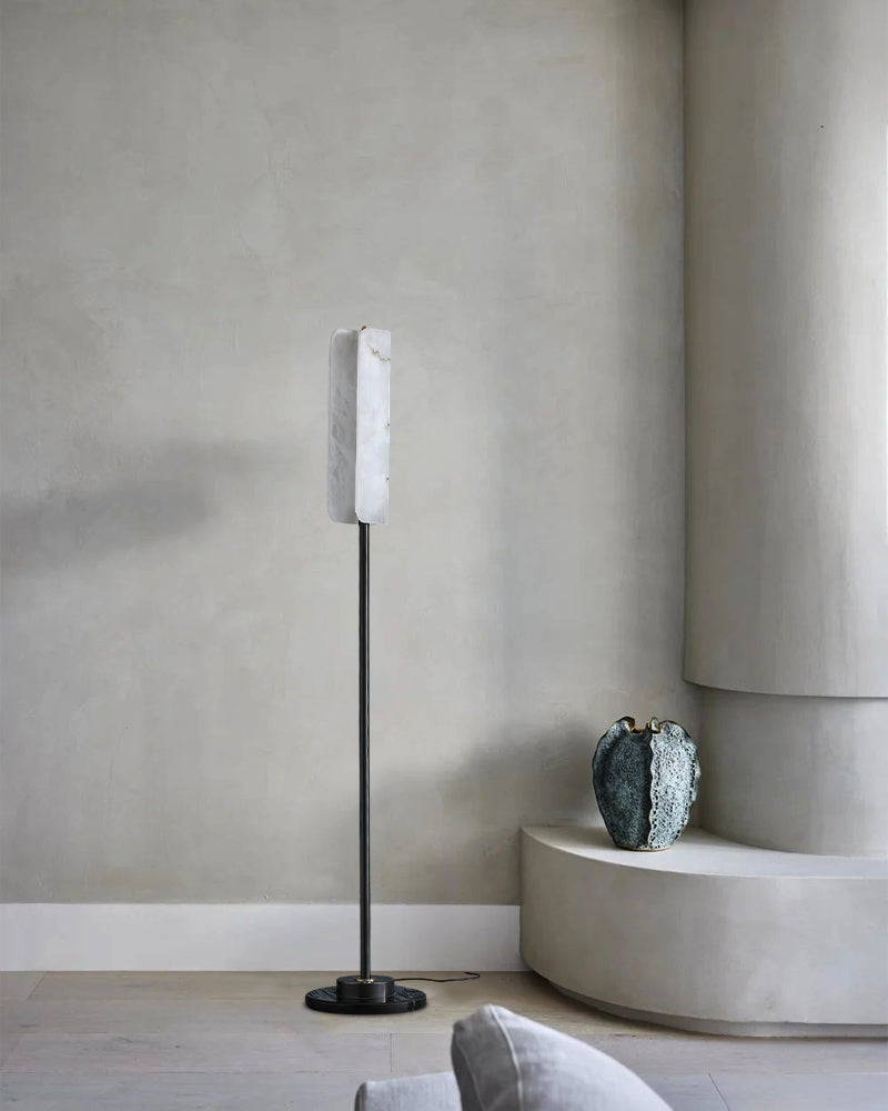 Nordic Marble Unique Design LED Modern White Stone High Standing Floor Lamps Height 59" Modern Art Design Floor Lamp