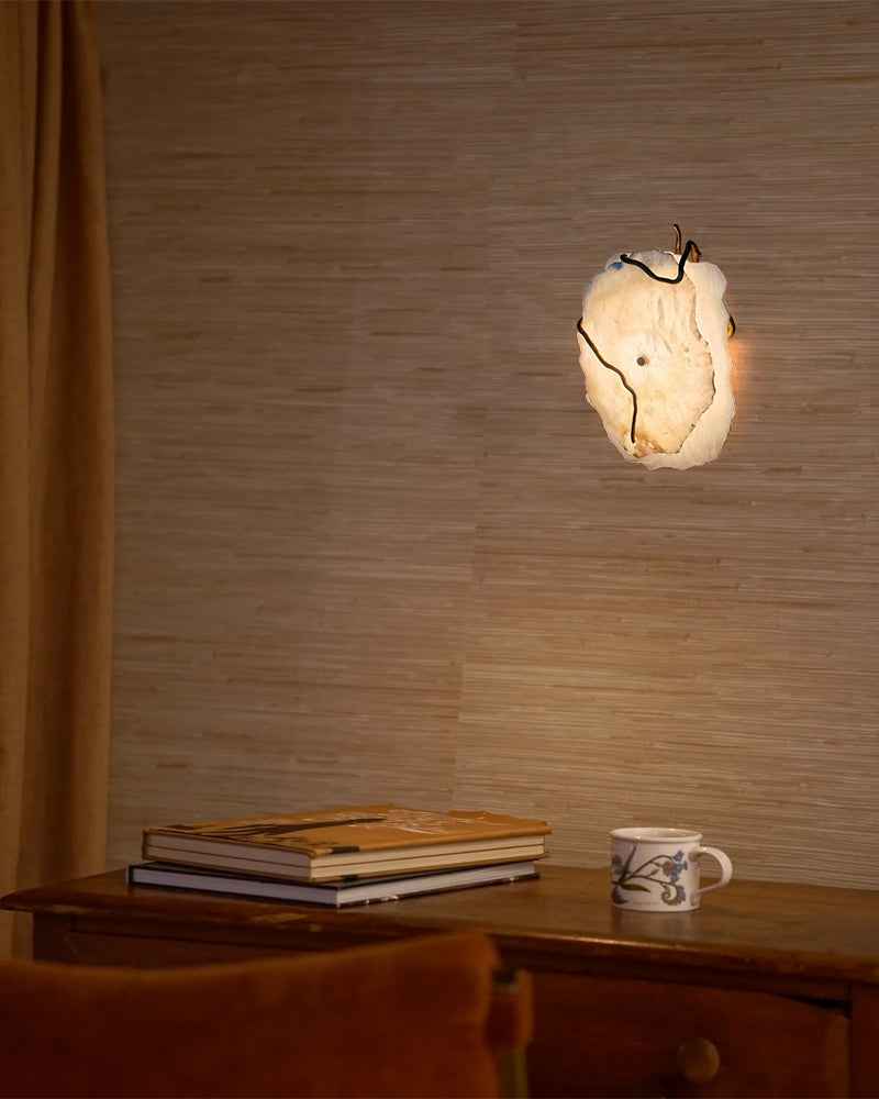 LightsStory Alabaster Multi-layer Wall Light - White Stone Wall Sconces