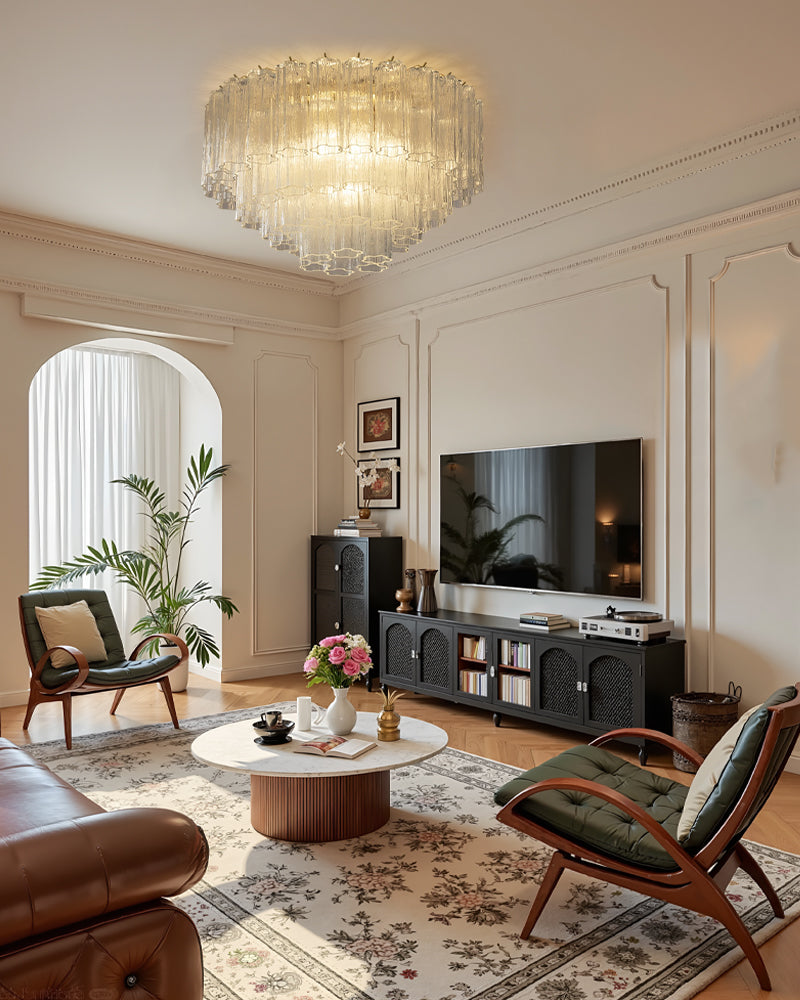 10 Lights Modern Tronchi Semi-Flush Ceiling Lamps with Venetian Colorful Glass Shade Flush Mounted Ceiling Lamp