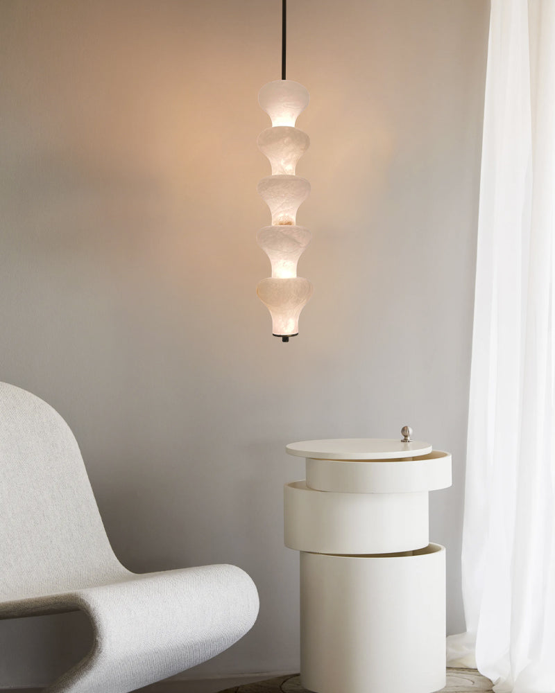 Modern Sculptural Alabaster Pendant Light with 5 Light Cluster Design for Kitchen Island Modern Pendant lamp