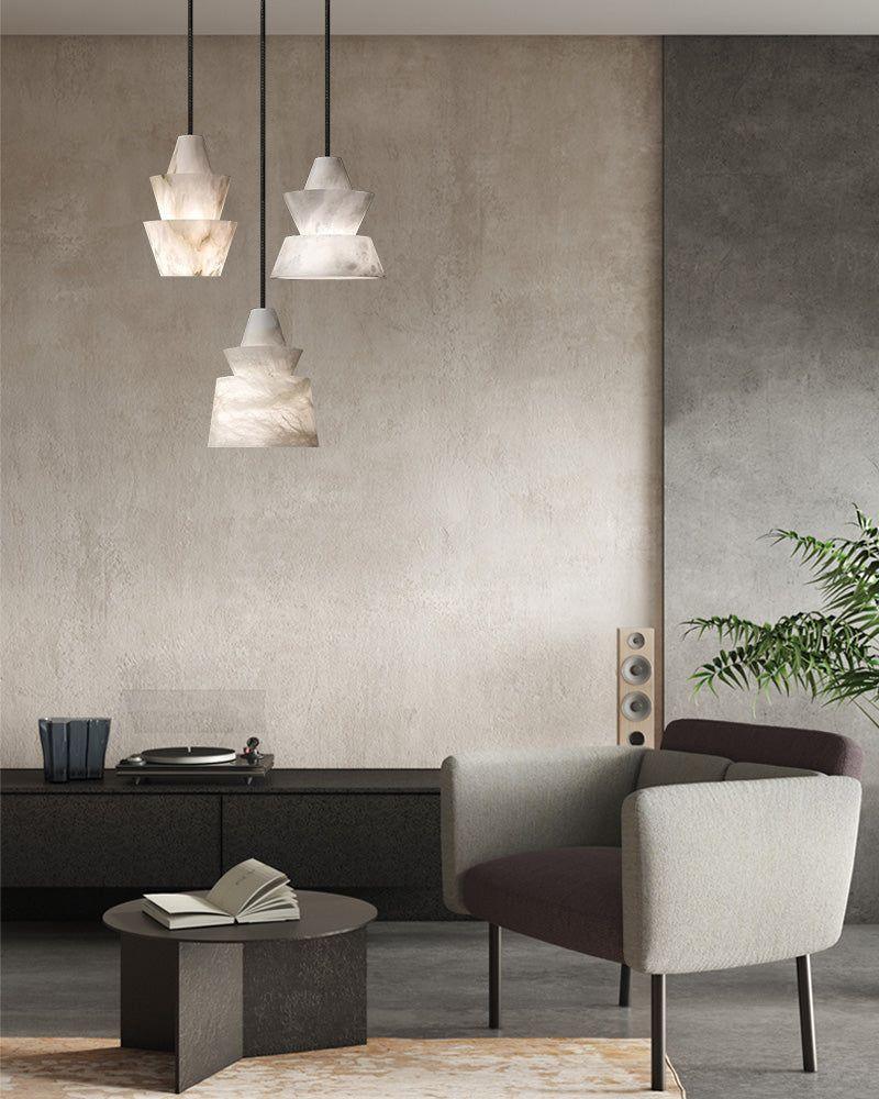 Brianna Alabaster Dining Table Pendant Modern Stacked Conical Pendant Light Modern Pendant lamp