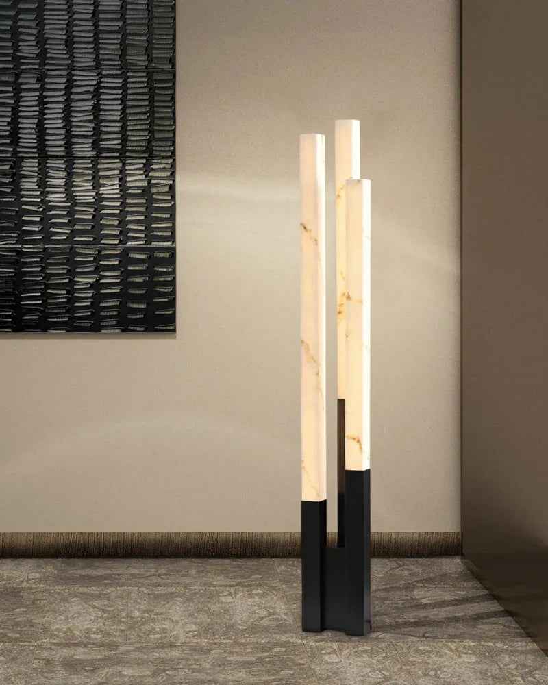 LightsStory Series Ethereal Floor Lamp | Soft Glow Alabaster Genuine Hand-Carved Alabaster, Sturdy Metal Base for Living Rooms, Bedrooms, and Entryways Modern Art Design Floor Lamp