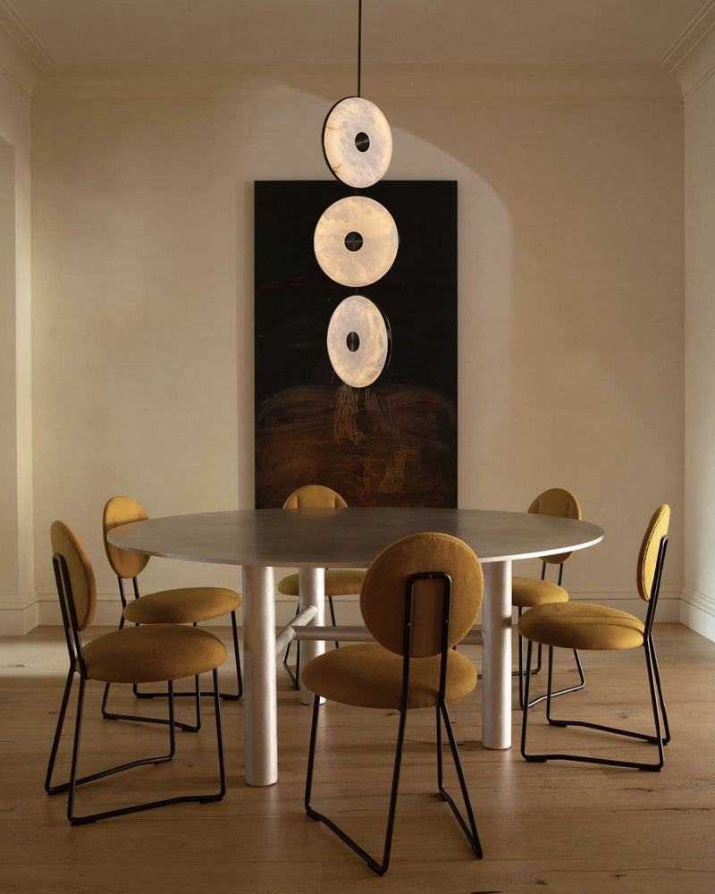 Lausanne Series Geometric Chandelier | Rotatable Alabaster Hand-selected natural alabaster diffusers with sleek metal rods, Sleek metal finish for Kitchen islands, entryways, and dining rooms Modern Pendant lamp