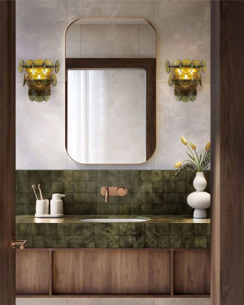 LightsStory Handcraft Glass Mutil-layer Cylindrical Wall Sconces