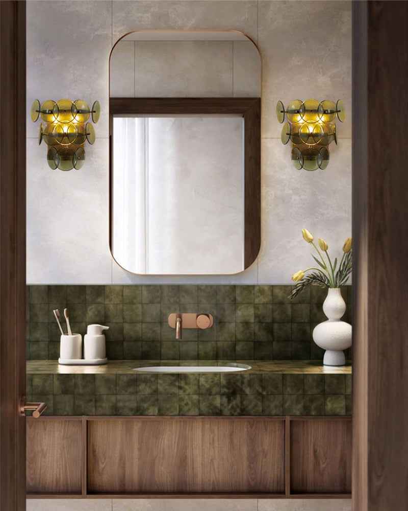 LightsStory Handcraft Glass Mutil-layer Cylindrical Wall Sconces