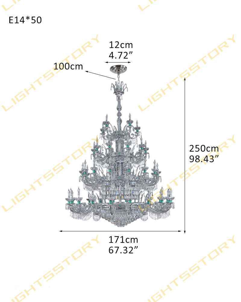 Lightsstory Series Classic Crystal chandelier | Translucent Hand-blown Crystal Handing Light Finish for Dining Rooms, Living Rooms and Bedroom