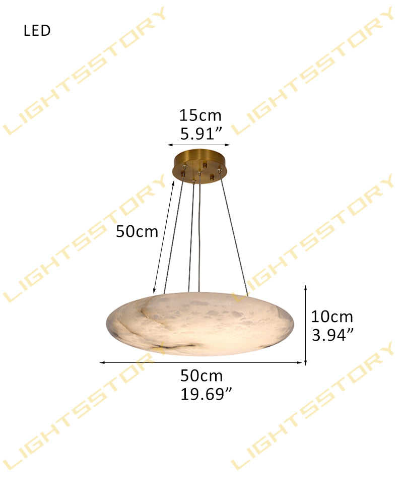 LightsStory Alabaster Oval Chandelier - Heritage Brass - Statement