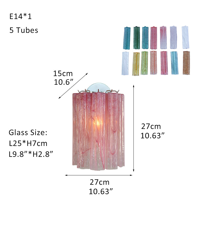 Cortina Murano Glass Blush Rose Pink Fluted Prism Drum Chandelier - Hand Blown Murano Glass, Serene Chrome Trim - Living Rooms, Bedrooms, Dining Rooms