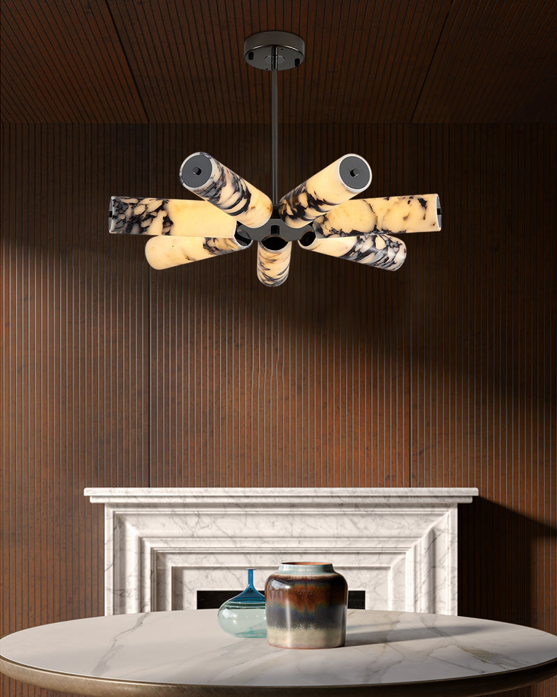 Modern Luxury LED Marble Linear Suspension Light Wide 36" 48" 60" for Kitchen Island Luxury Modern Chandelier