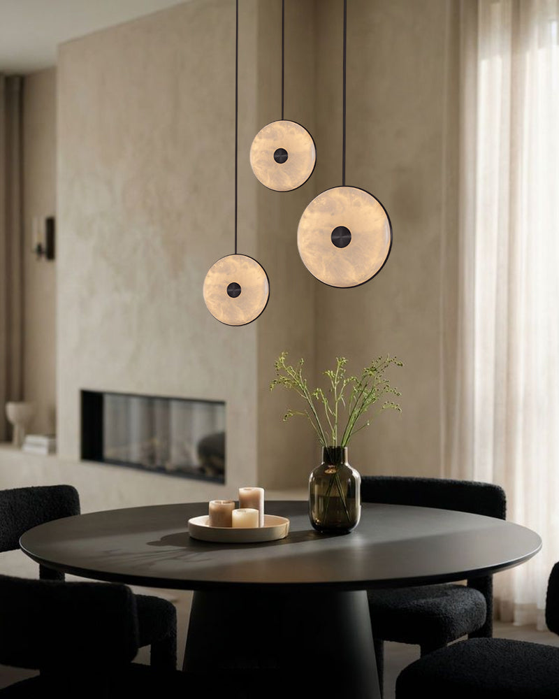 Lausanne Series Geometric Chandelier | Rotatable Alabaster Hand-selected natural alabaster diffusers with sleek metal rods, Sleek metal finish for Kitchen islands, entryways, and dining rooms Modern Pendant lamp