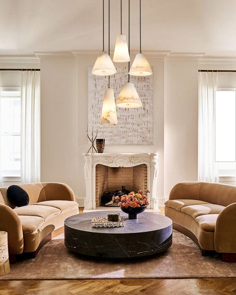 5 sets nature stone pendant lights | alabaster shade