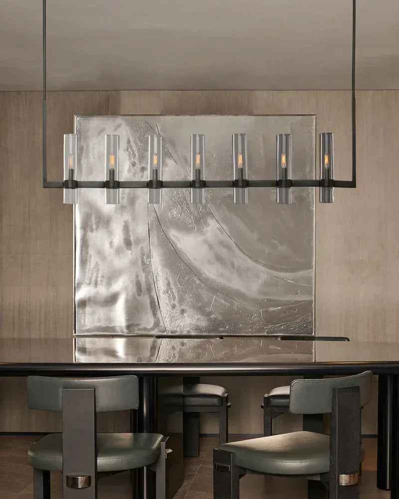 Portofino Series Geometric Chandelier | Round Wheel Premium hand-blown clear glass and solid brass, Vintage Brass finish for Grand Foyers and Dining Rooms American chandelier