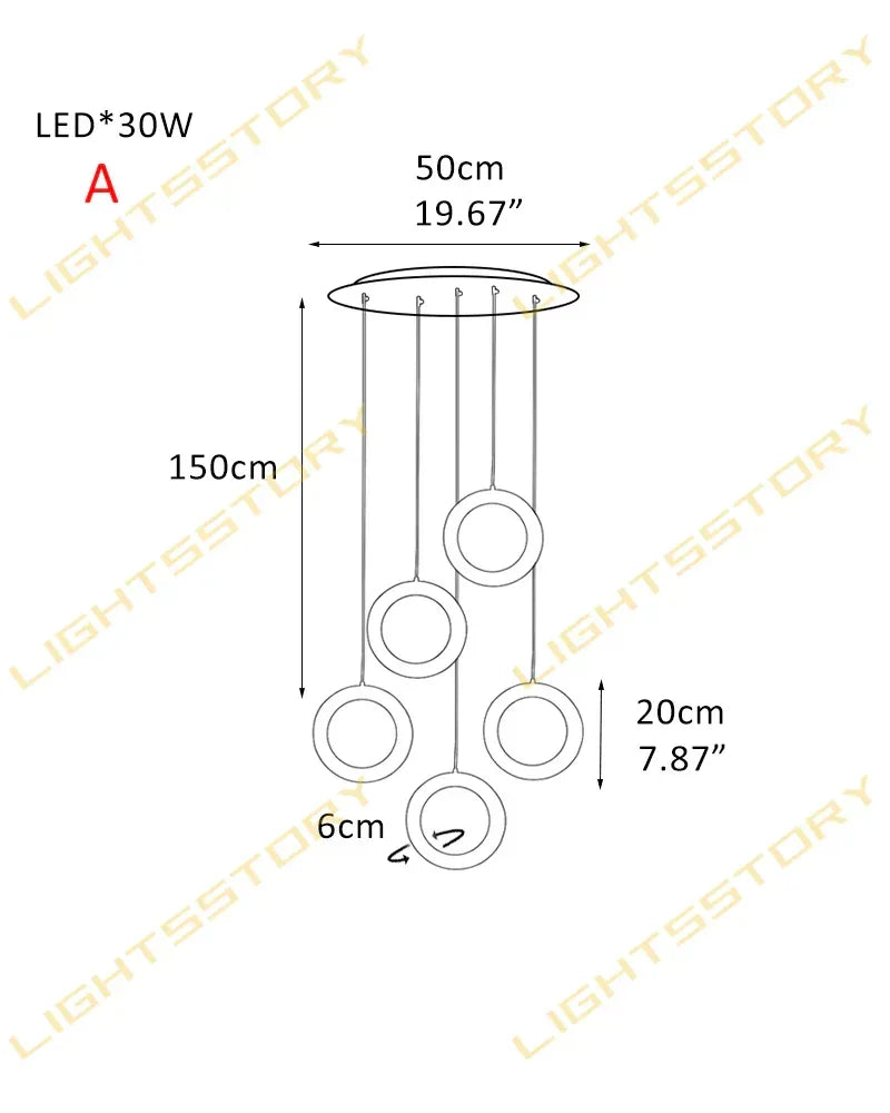 Modern Hanging Round Alabaster LED Small Ring Pendant Lights for Bedroom A-5 light-D20*H20CM D7.87"*H7.87" Modern Pendant lamp