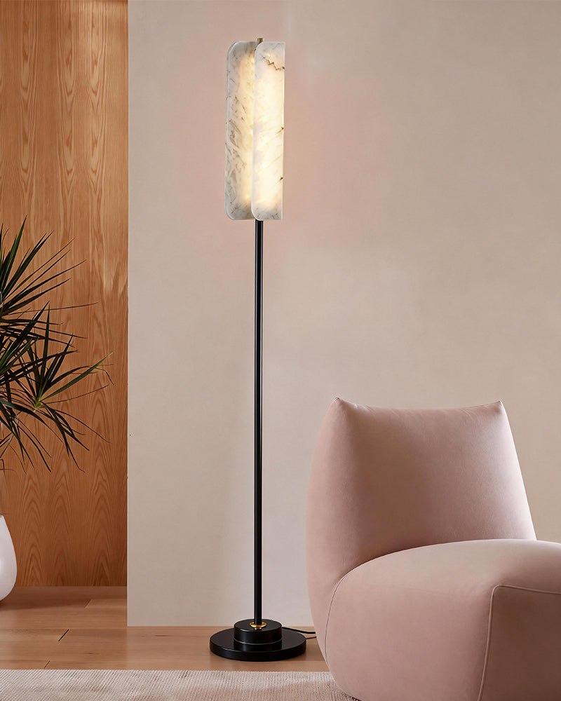Nordic Marble Unique Design LED Modern White Stone High Standing Floor Lamps Height 59" Modern Art Design Floor Lamp